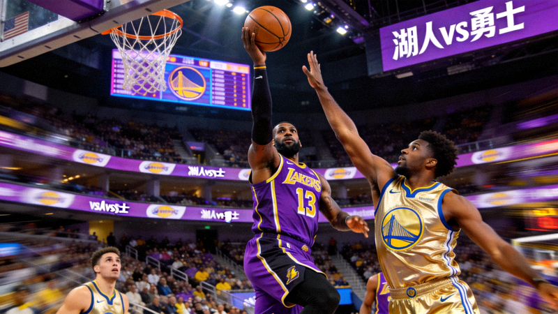 NBA篮球赛事直播画面 - 洛杉矶湖人队与金州勇士队比赛精彩瞬间